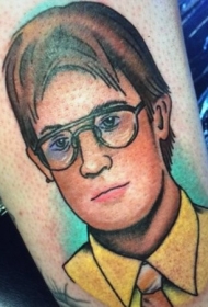 old shcool彩色男子脸纹身图案