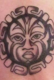 原始的阿兹特克太阳象征纹身图案