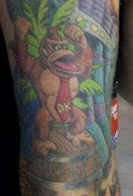 花臂彩色天堂主题色套纹身图案