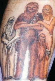 野人家族彩绘纹身图案