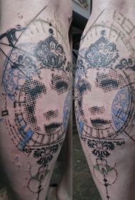 超现实主义风格的彩色肖像纹身图案