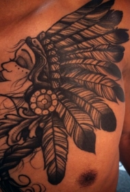 胸部好看的印度女人头像纹身图案