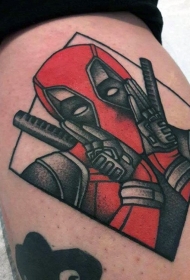 old school彩色可爱的死侍纹身图案