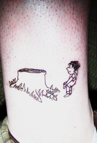 手臂黑色简约树上有小个子纹身图片