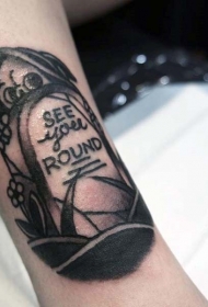 有趣的小墓碑和字母纹身图案