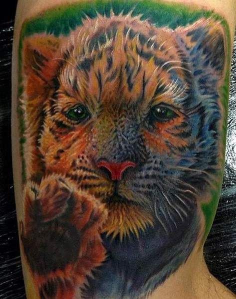 可爱好看的小老虎纹身图案