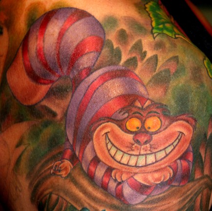 迪士尼的咧嘴猫卡通纹身图案