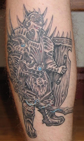 伟大的战士与蓝色闪电纹身图案