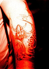 手臂维京战士传统艺术纹身图案