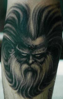 斯堪的邪恶神脸纹身图案