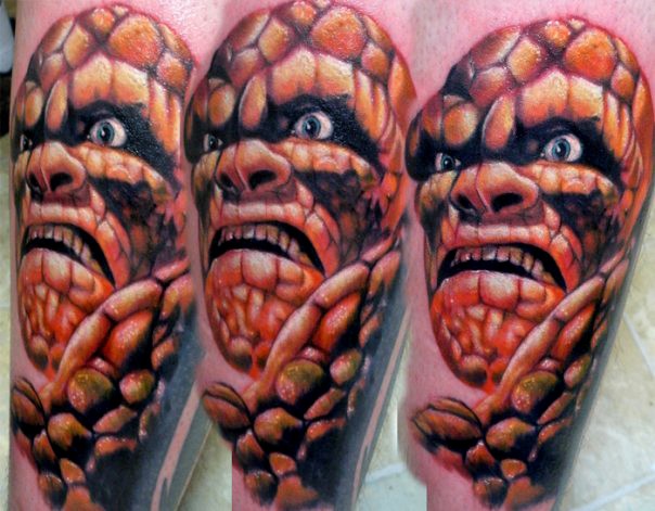 彩色神奇卡通石头人纹身图案