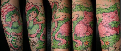 丰富多彩的卡通可爱猫纹身图案