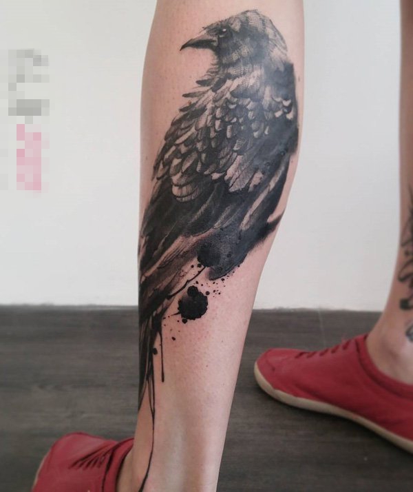 多款关于鸟类的黑色素描轮廓创意个性纹身图案