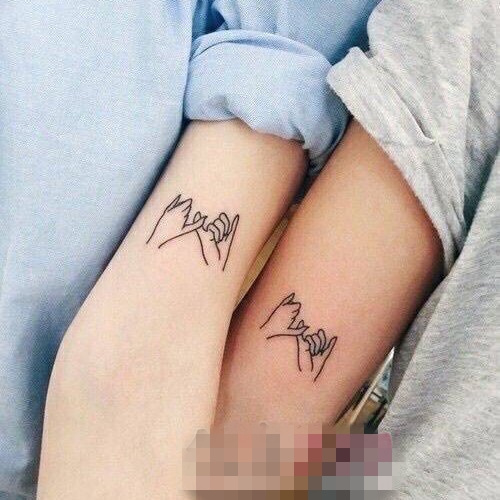 文艺小清新的黑色线条素描创意个性纹身图案