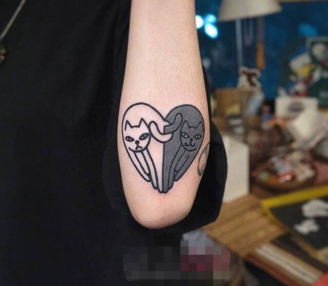 多款彩绘水彩创意个性心形元素动物纹身图案