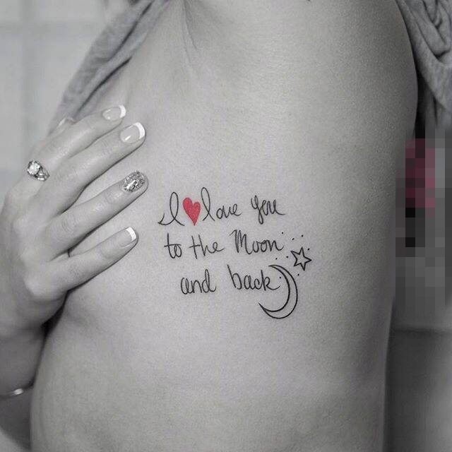 文艺小清新的黑色线条花体有意义英文纹身图案