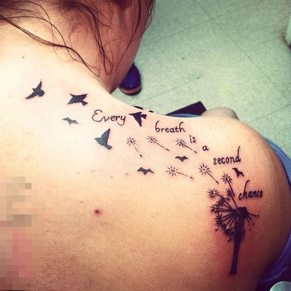 多款关于蒲公英的创意个性文艺小清新唯美纹身图案