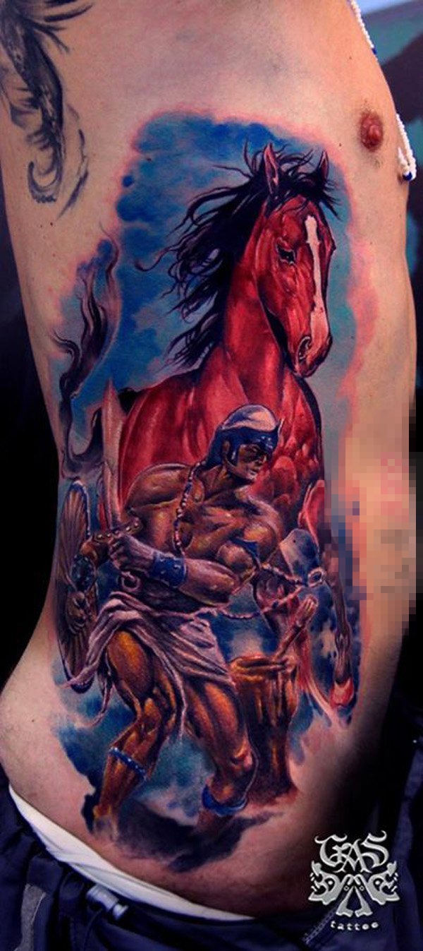 多款创意个性的设计感十足的动物马纹身图案