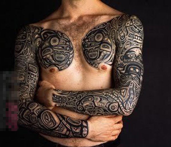 多款黑灰素描创意图腾创意个性霸气纹身图案