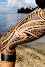 女生大腿上创意个性文艺小清新唯美纹身图案