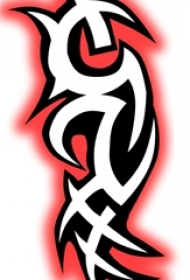 男女都爱的黑色和红色图腾简单线条纹身手稿