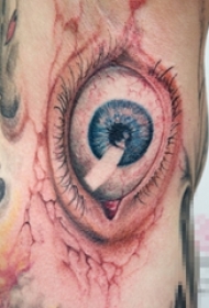 炯炯有神的彩绘写实简单线条眼睛纹身图案