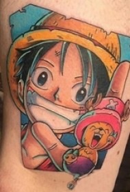 多款关于童年记忆的彩绘抽象线条动漫人物纹身图案