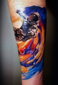 多款绚丽多彩的彩绘技巧创意星空纹身图案