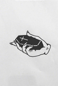 黑色线条素描创意基督教元素十字架纹身手稿