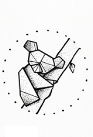 多款个性的黑色简单几何线条小动物纹身手稿