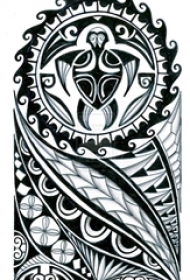 黑色素描创意图腾唯美花纹纹身手稿