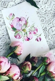 多款唯美小清新植物素材文艺花朵纹身手稿