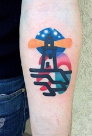 多款黑色线条图案轮廓水彩特色填色纹身图案