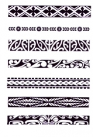 创意的黑色几何元素抽象线条条形纹身手稿