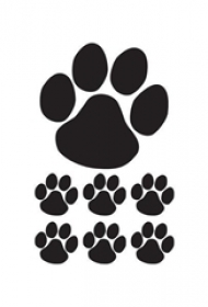 黑色素描创意轮廓可爱狗爪纹身手稿