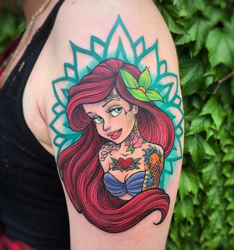 十分经典的创意迪士尼彩绘水彩可爱卡通纹身图案