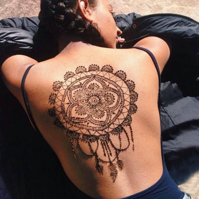 文艺精致的唯美曼海蒂花纹纹身图案