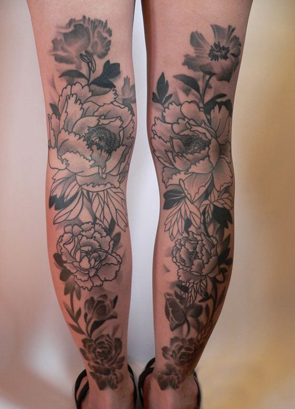 多款关于小腿上的几何线条创意纹身图案