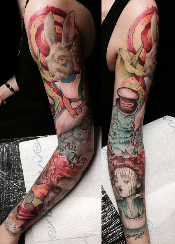 多款创意有趣的霸气精致的有趣花臂手臂纹身图案