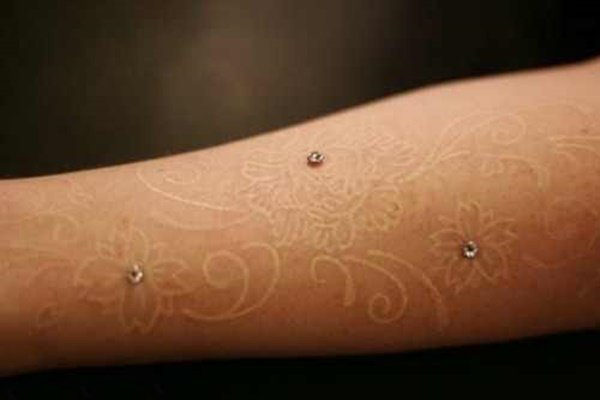 多款性感的白色简单线条创意隐形纹身图案