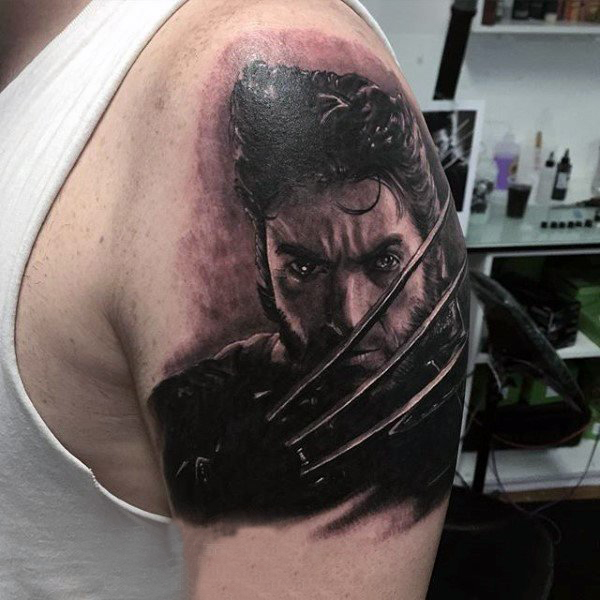 多款关于帅气的X战警系列人物肖像纹身图案