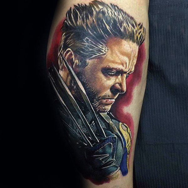多款关于帅气的X战警系列人物肖像纹身图案
