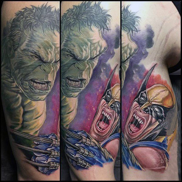 多款关于帅气的X战警系列人物肖像纹身图案