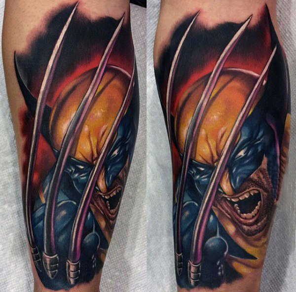 多款关于帅气的X战警系列人物肖像纹身图案