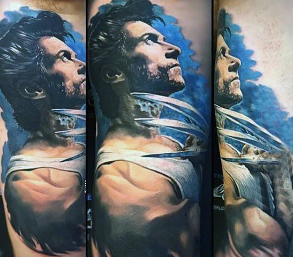 多款关于帅气的X战警系列人物肖像纹身图案