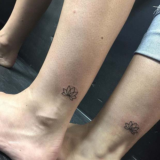 情侣匹配爱意满满的简单线条创意情侣匹配纹身图案