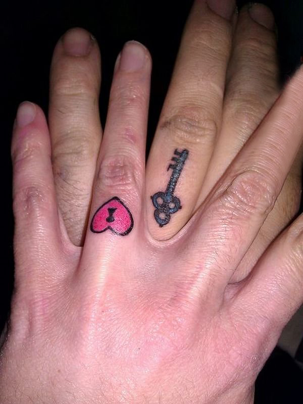 多款手指上文艺小清新的唯美戒指对戒创意纹身图案