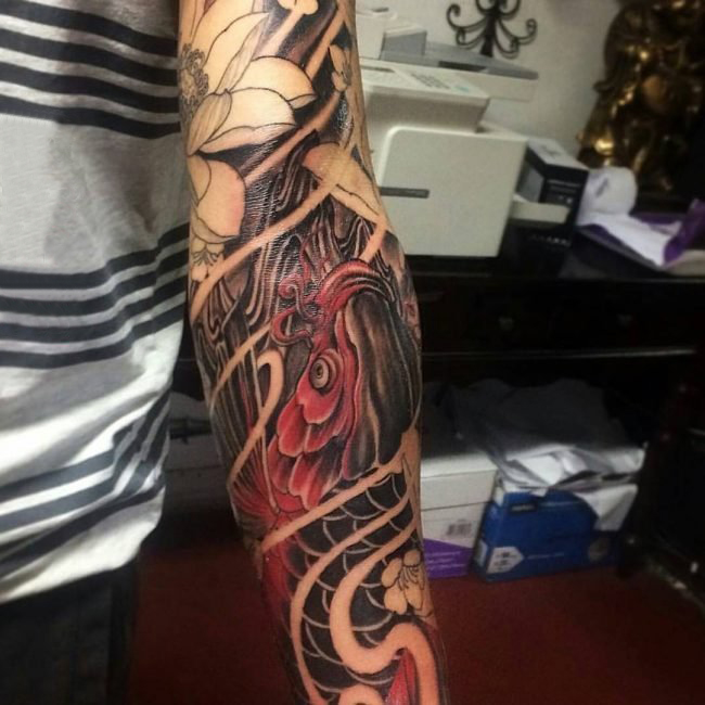 多款经典的日本元素彩绘水彩素描纹身图案