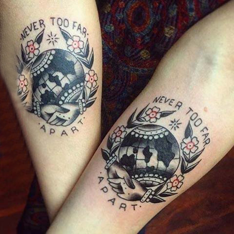 相濡以沫的简单个性线条情侣匹配纹身图案