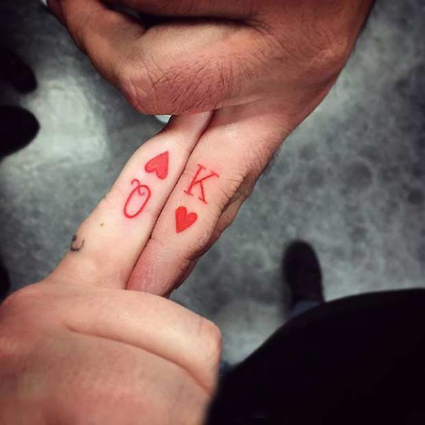 相濡以沫的简单个性线条情侣匹配纹身图案